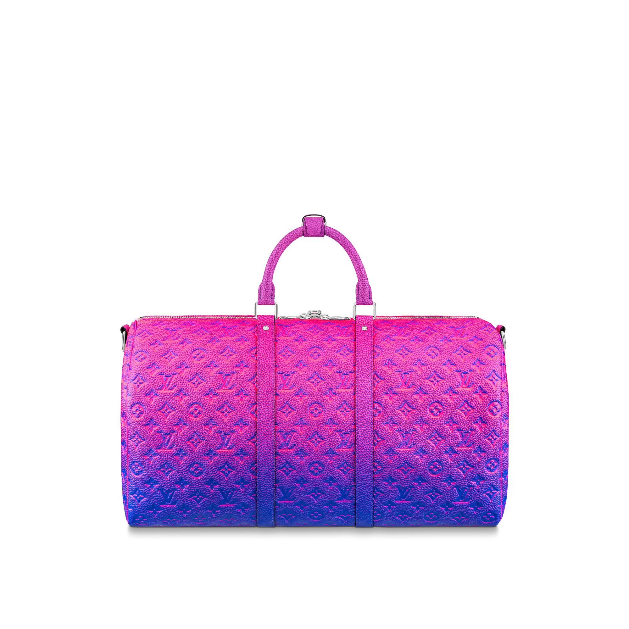 louis vuitton keepall 50b taurillon illusion blue pink